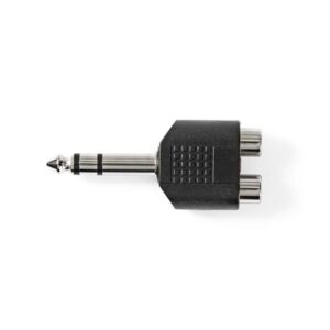 Adattatore audio stereo Maschio da 6,35 mm - 2x Femmina RCA 10 pezzi Nero