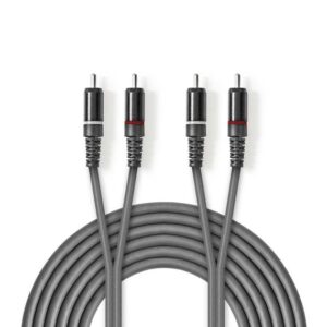 Cavo Audio Stereo 2x Maschio RCA - 2x Maschio RCA 3.0 m Grigio
