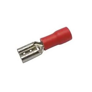 Connettore Faston femmina isolato 4,8 mm rosso per cavi 0,5–1,5 mm confezione da 100