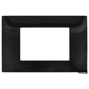 Placca 3 posti nera tecnopolimero compatibile Matix