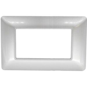 Placca in tecnopolimero 4P argento compatibile Matix