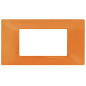 Placca in tecnopolimero 4 posti color arancione compatibile Vimar Plana
