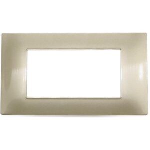 Placca in tecnopolimero 4 posti color sabbia compatibile Vimar Plana