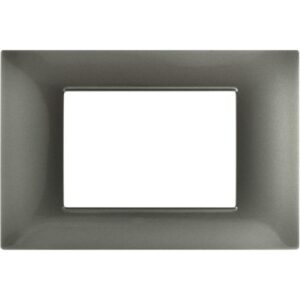 Placca 3P  Tecnopolimero 12x8cm Grigio scuro compatibile Vimar Plana