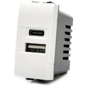 Doppia presa USB USB A - USB tipo C 5V 2.4A compatibile Living International