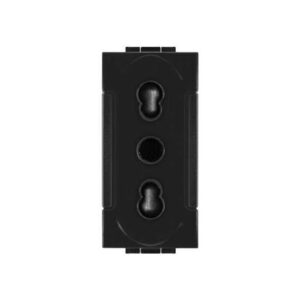 Presa bivalente 10A-250V 2P+T nero compatibile con serie Living International
