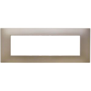 Placca 7 posti champagne Soft Touch compatibile Vimar Plana