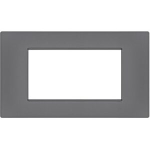 Placca 4 posti grigio Soft Touch compatibile Vimar Plana