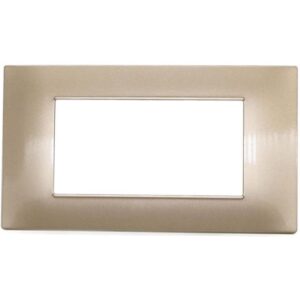 Placca in tecnopolimero 4 posti color champagne compatibile Vimar Plana