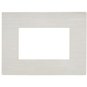 Placca bianco perla spazzolato 3 posti compatibile Living International