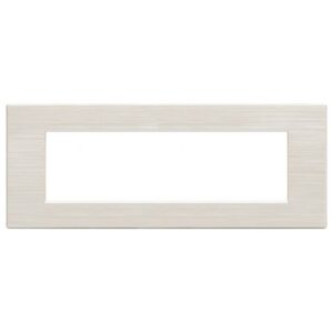 Placca bianco perla spazzolato 7 posti compatibile Living International