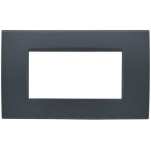 Placca 4 posti antracite Soft Touch compatibile Living International