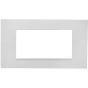 Placca 4 posti bianca Soft Touch compatibile Vimar Plana