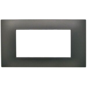 Placca 4 posti testa di moro Soft Touch compatibile Vimar Plana