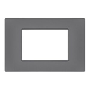 Placca 3 posti grigio Soft Touch compatibile Vimar Plana