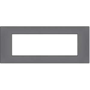 Placca 7 posti grigio Soft Touch compatibile Vimar Plana