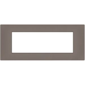 Placca 7 posti tortora Soft Touch compatibile Vimar Plana