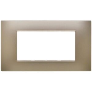 Placca 4 posti champagne  Soft Touch compatibile Vimar Plana
