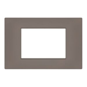 Placca 3 posti tortora Soft Touch compatibile Vimar Plana
