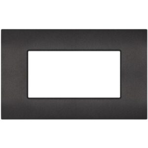 Placca 4 posti nero compatibile Vimar Arké