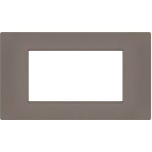 Placca 4 posti tortora Soft Touch compatibile Vimar Plana