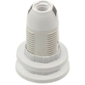 Portalampada E14 bianco in plastica con 2 anelli Vito