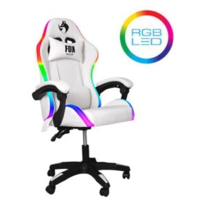 Sedia da gaming bianca con illuminazione LED RGB