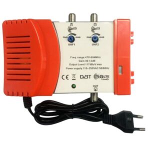 Centralina per antenna TV 2 ingressi UHF regolabili