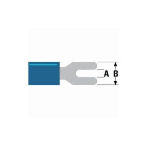Connettore Fast On 5.3mm Femmina a forcella Blu