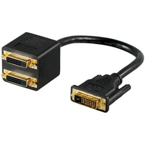 Cavo Adattatore sdoppiatore DVI-D M a 2 DVI-D F Contatti Dorati