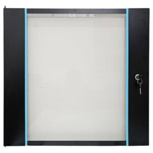 Porta in vetro temperato da 5 mm con serratura per armadio rack da 12U